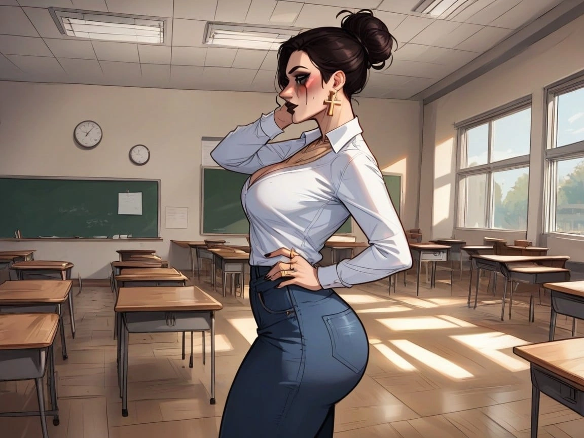 Enigmatic character profile in tricked porn games Mysterious character shot in tricked porn games