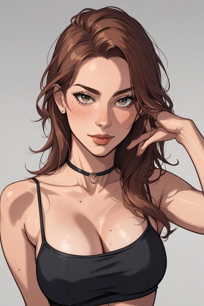 Enigmatic character profile in close up porn games Mysterious character shot in close up porn games