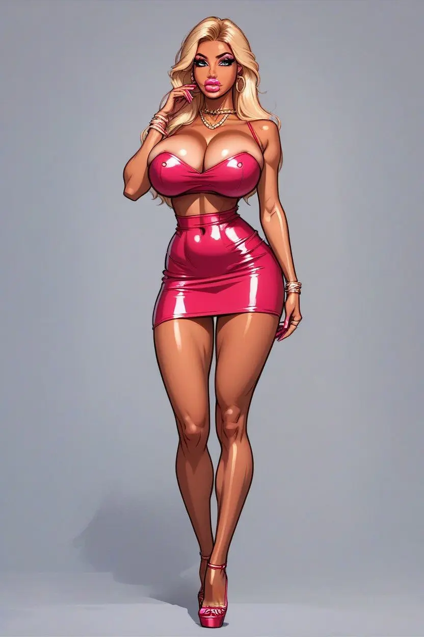 Fashionable look of a character in slut humiliation porn games